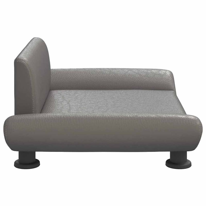 vidaXL Dog Bed Grey 70x45 x 11.0 " Faux Leather - 27.6 x 17.7 x 11.0"