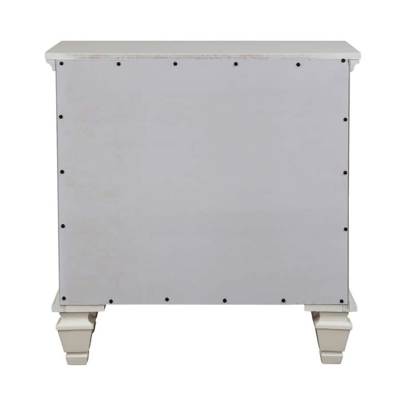 Lila 30 Inch Nightstand with Slide Out Tray, Felt Lined Top Drawer, White