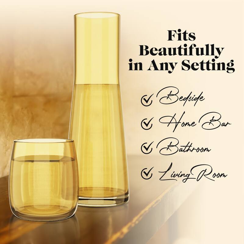 American Atelier Bedside Water Carafe with Tumbler 30 oz. Bed Bath