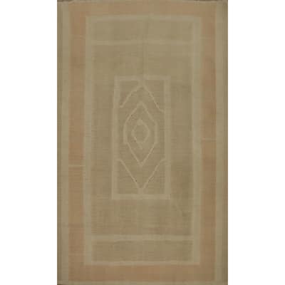 Hand Woven Oriental 100% Wool Carpet Southwestern Tribal Brown Kilim Area Rug - 5' 7'' X 3' 10''