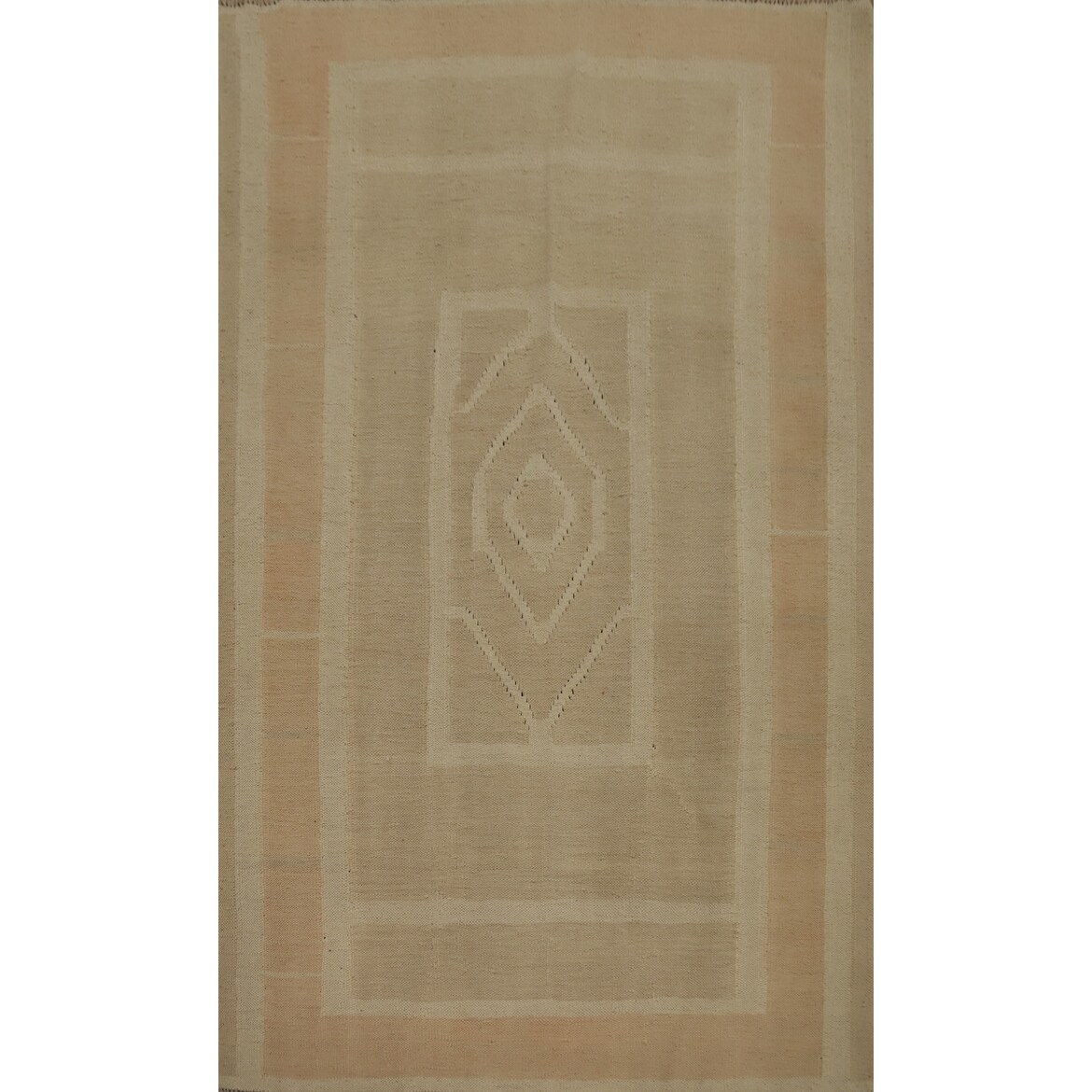 Hand Woven Oriental 100% Wool Carpet Southwestern Tribal Brown Kilim Area Rug - 5' 7'' X 3' 10''