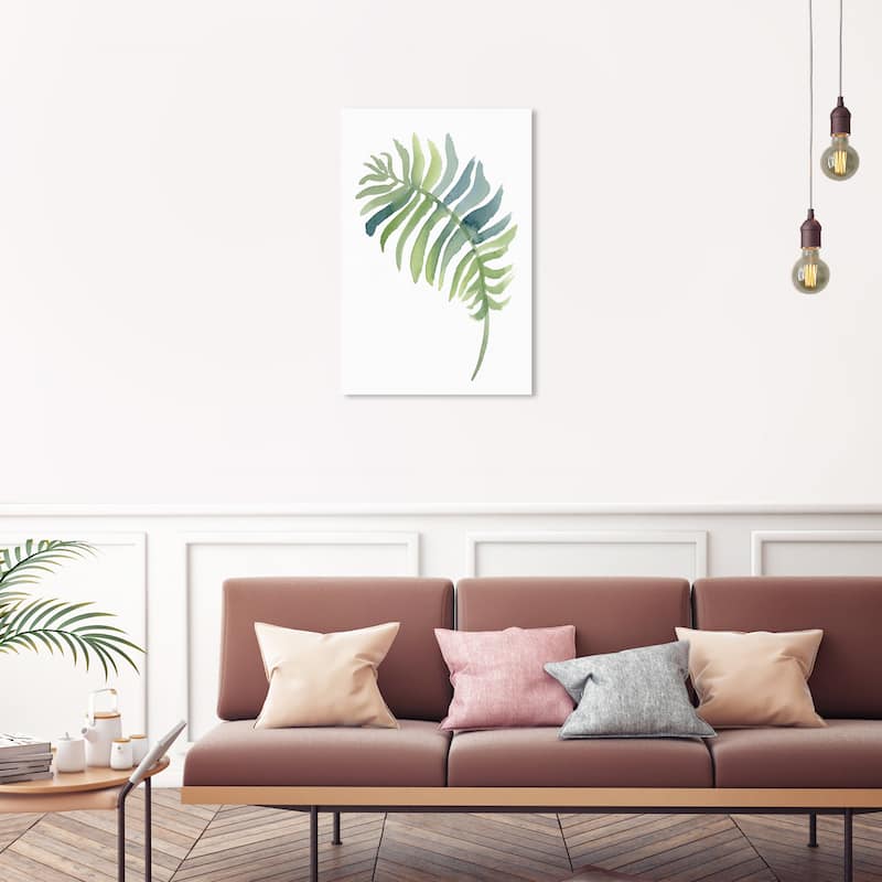 Wynwood Studio Canvas Floral and Botanical Palma Clara Green and Light Green Tropical Wall Art Canvas Print - 30 x 20