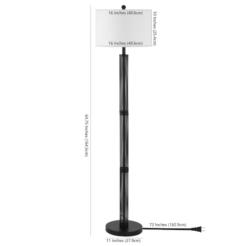 SAFAVIEH Lighting Keranka 65-inch Floor Lamp - 19" W x 19" D x 65" H - Black - 19Wx19Dx65H