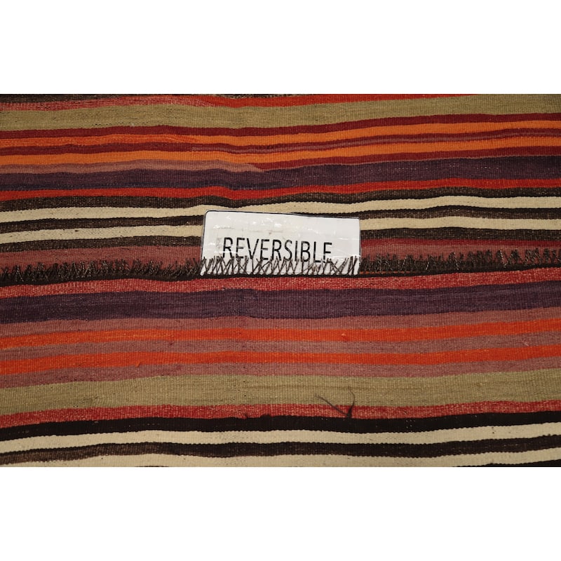 Hand Woven Oriental 100% Wool Carpet Southwestern Tribal Multi-Colored Kilim Area Rug - 7' 10'' X 4' 7''