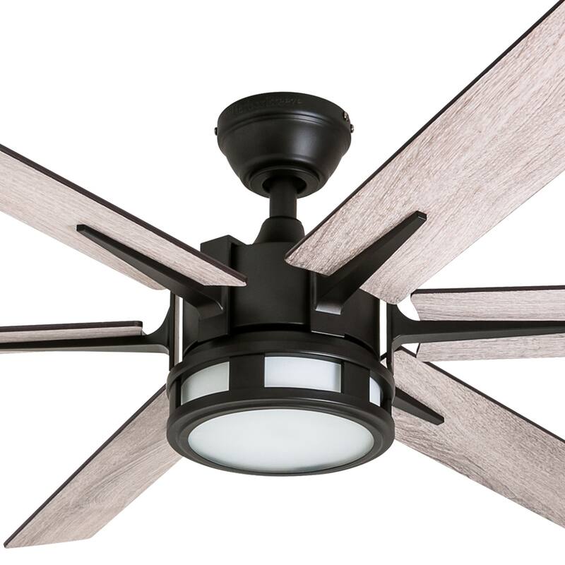56" Honeywell Kaliza Expresso Bronze Modern LED Ceiling Fan with Light & Remote - 56-inch