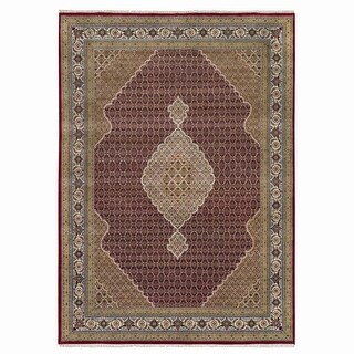 Shahbanu Rugs Mahogany Red Beaver Brown Tabriz Mahi Fish Medallion ...