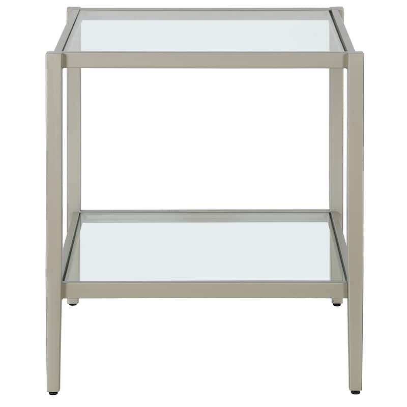 Hera 20" Wide Square Side Table with Mirror Shelf - 20" Wide