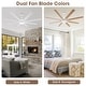 preview thumbnail 8 of 38, 65" Integrated LED White Dimmable Ceiling Fan with Light and Remote - 65" D x 65" W x 13.4" H