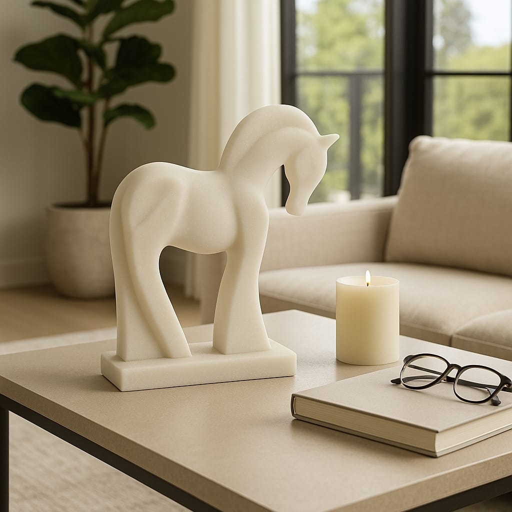 Resin Decorative Object Contemporary Horse Statue - 12" White - 12.25"