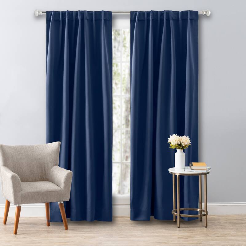 Ultimate Black Out Premium 2-Way Pocket Curtain Panel - 56"W x 72"L - Blue
