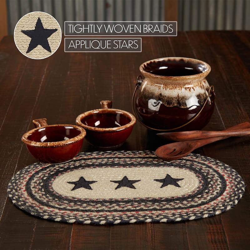 Colonial Star Jute Oval Placemat 12x18