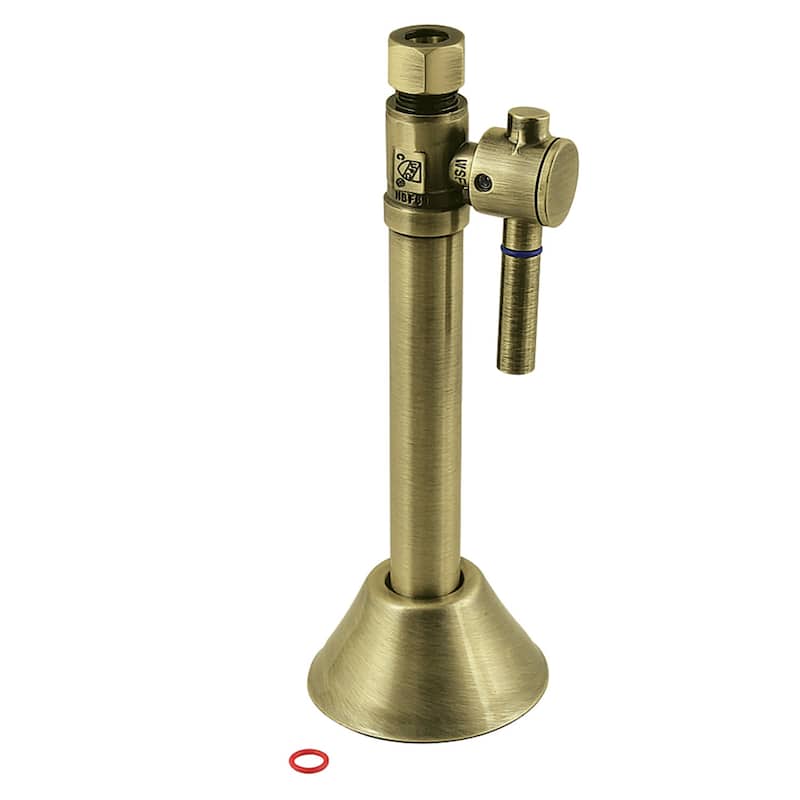 Kingston Brass Vintage 1/2" Sweat x 3/8" O.D. Comp Straight Shut-Off Valve with 5" Extension - Antique Brass