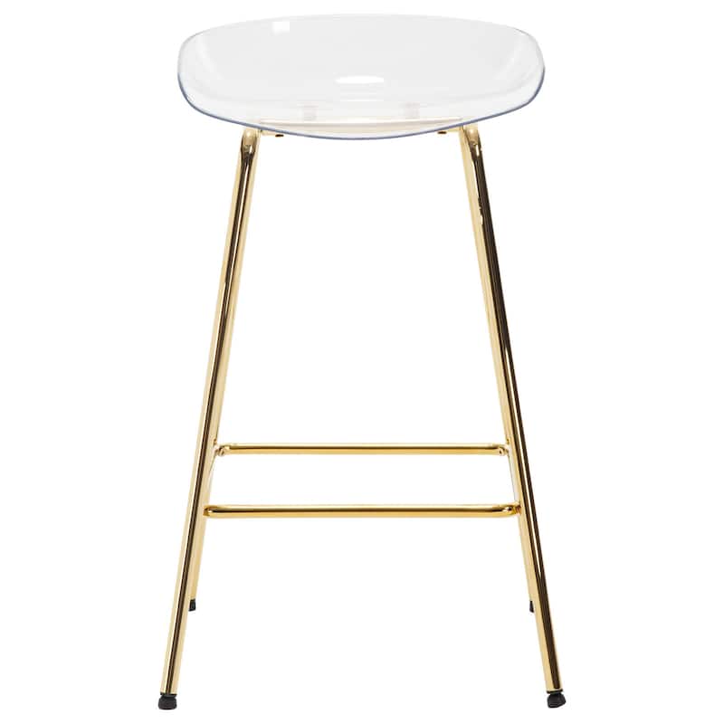 26" PC Clear Counter Stool, Bar Stools with Metal Legs - 29.9"H x 18.5"W x 18.1"D