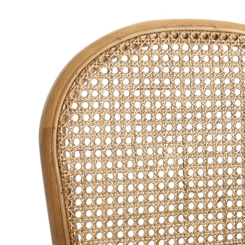 Light Brown Rattan Chair Leisure Chair Office Chair with Round Backrest, Dining Chair Meeting Room Chair Reception Chair