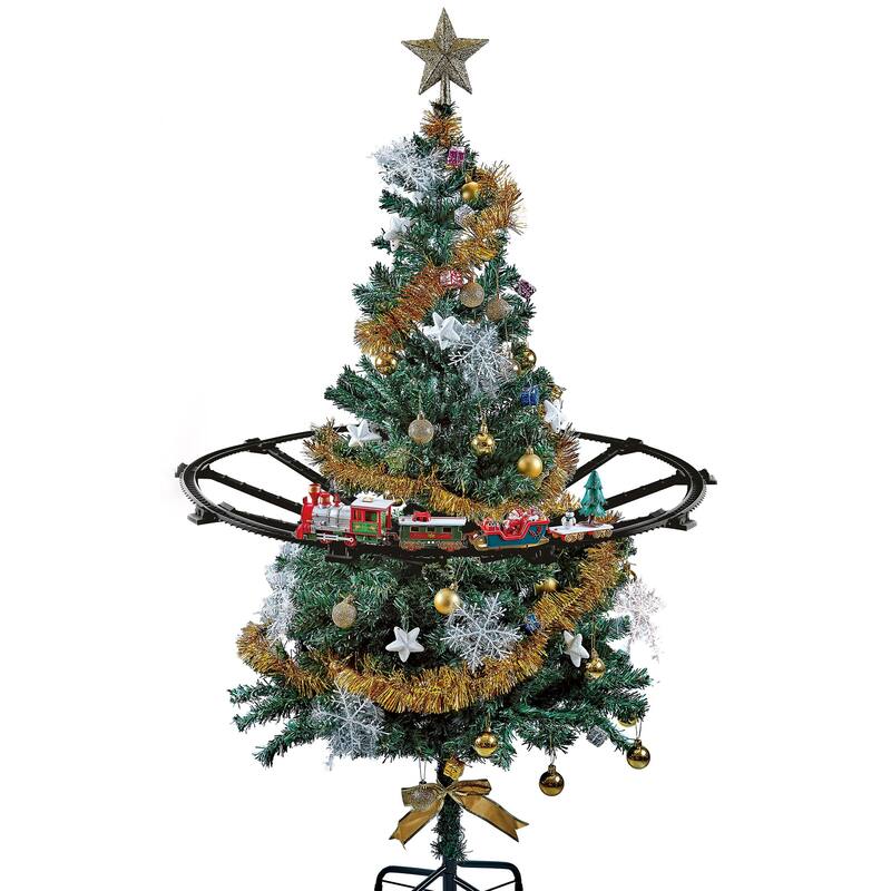 31pc Battery Operated Lighted and Animated Christmas Tree Train Set with Sound - 5.5"