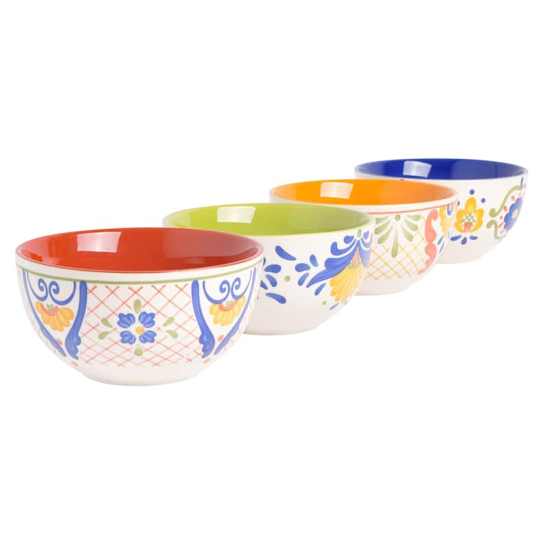 6 Inch Rustic Stoneware Cereal Bowl Set of 4