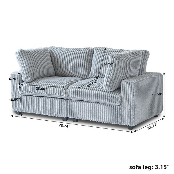 78'' Plush Fabric Loveseat Sofa Lounger Sleep Couch - Bed