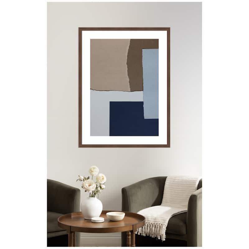 Kate and Laurel Torn Paper No6 by Mareike Bohmer Framed Wall Art Print