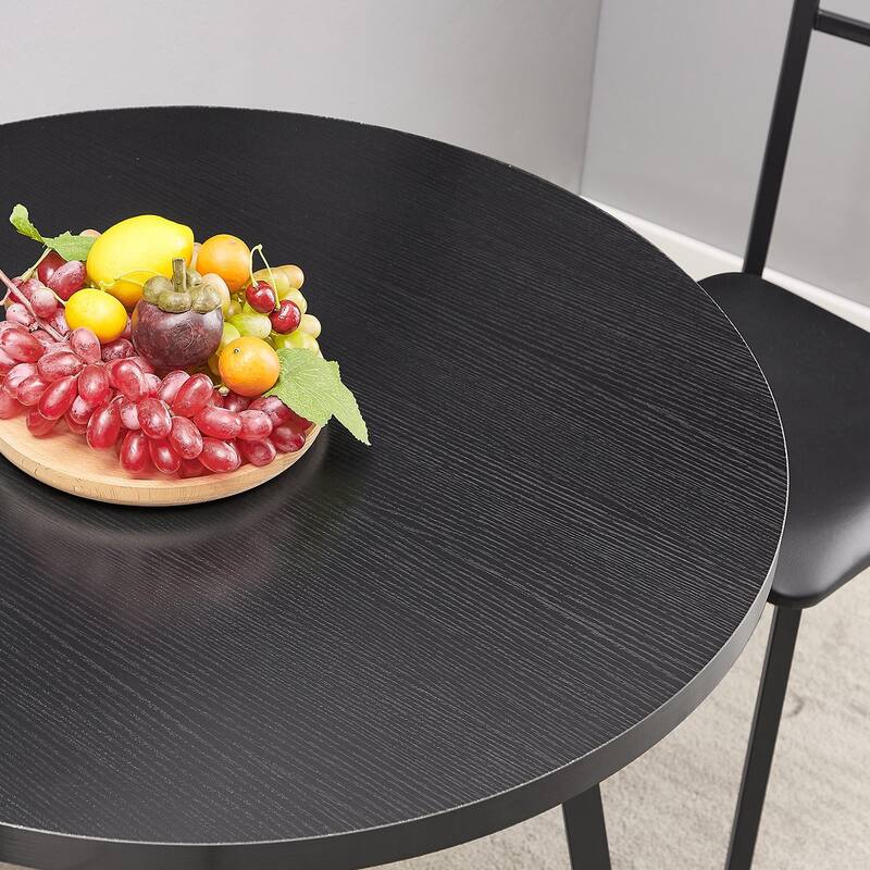 VECELO Round Dining Table, Metal Frame Dining Chairs, Modern Dining Table and Chairs Set for 2-4 People, 3 Options