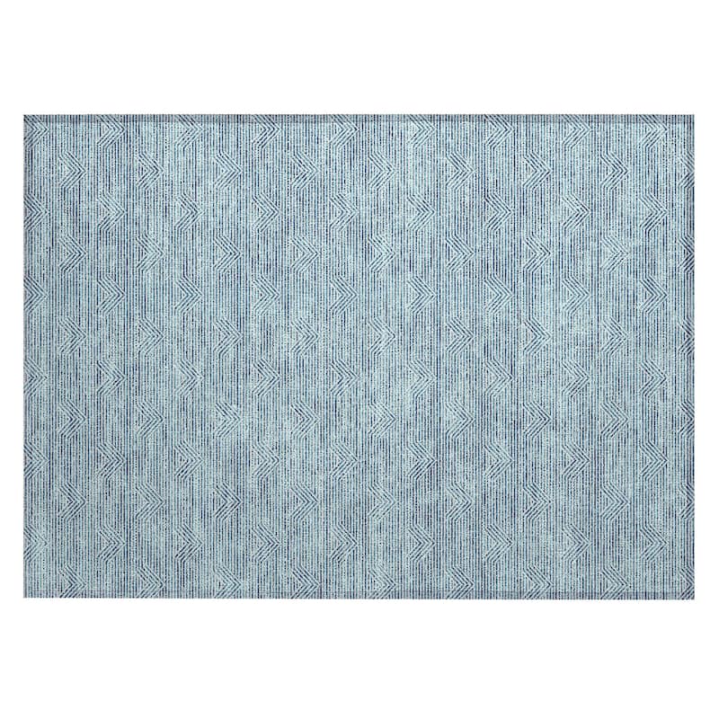 Machine Washable Indoor/ Outdoor Chantille Contemporary Stripe Rug