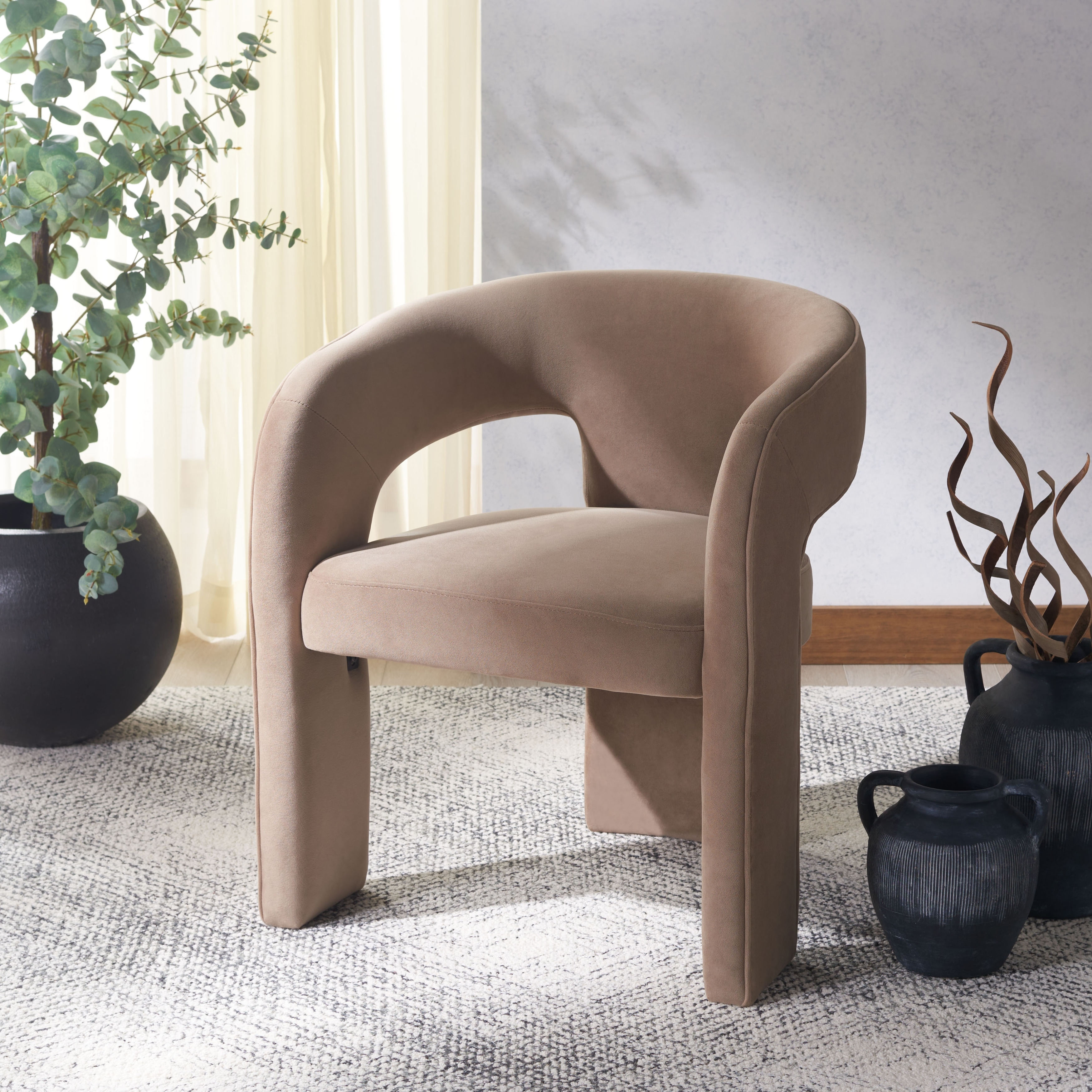 SAFAVIEH Couture Catharia 3 Leg 18-inch Dining Chair - 24"W x 24"D x 29"H