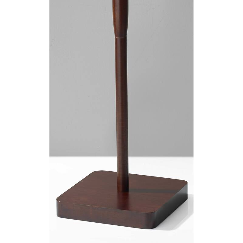 HomeRoots 59" Solid Wood Traditional Shaped Floor Lamp With Black Drum Shade - 16
