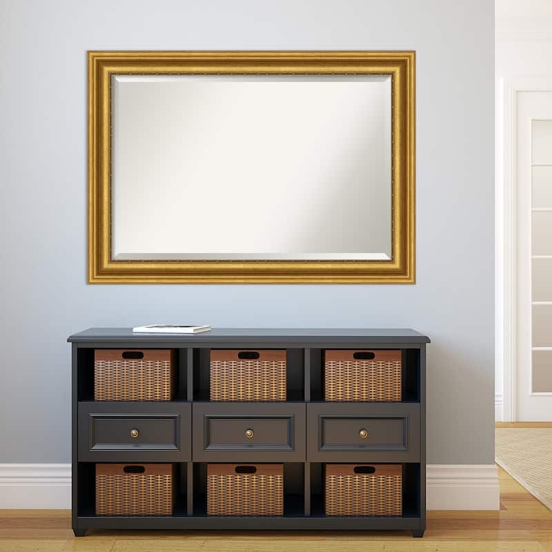 Beveled Bathroom Wall Mirror - Parlor Gold Frame