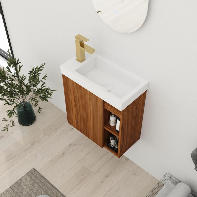 Bathroom Vanity With Sink In 20 Inch, Floating Bathroom Vanity With Soft Close Door