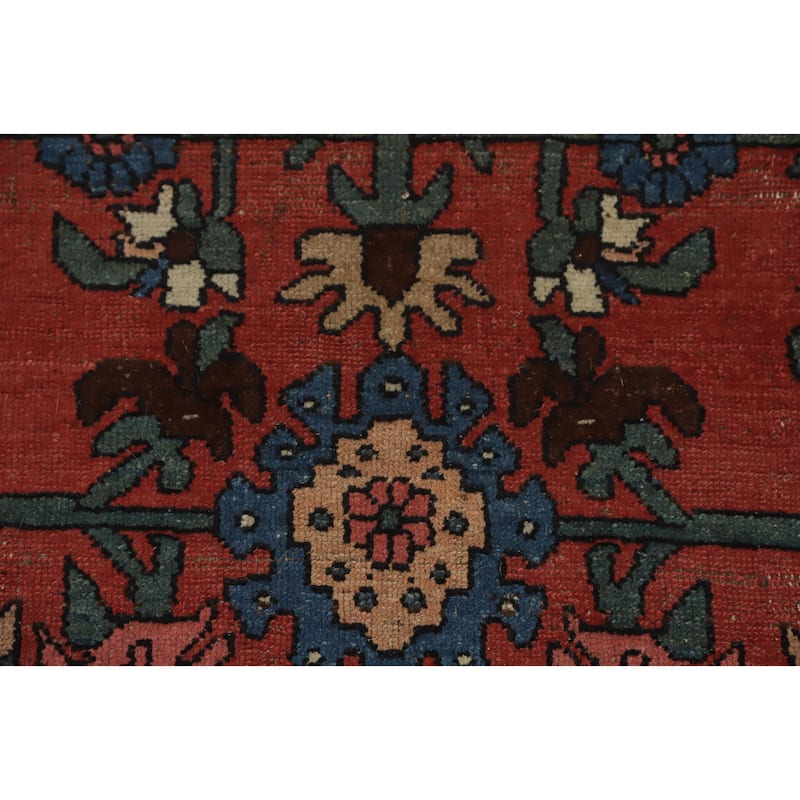 Hand Knotted Oriental 100% Wool Carpet Traditional Geometric Oranges & Rust Bidjar Area Rug - 6' 6'' X 3' 10''