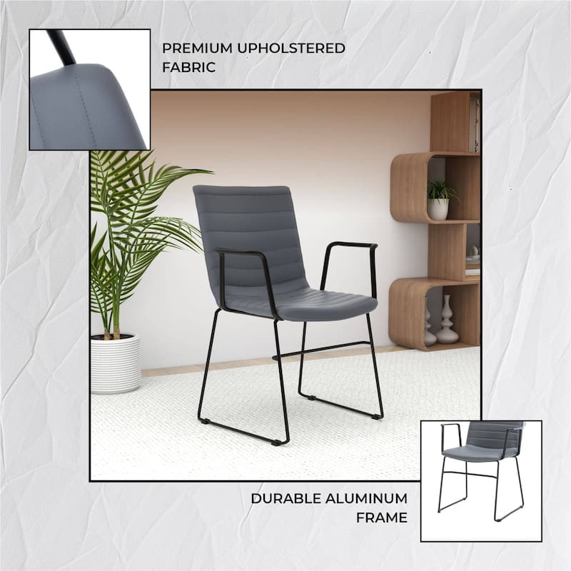 Zylar Ergonomic Guest Chair with Leather, Stainless Steel Base, High-Density Foam, Modern Design for Office or Waiting Room
