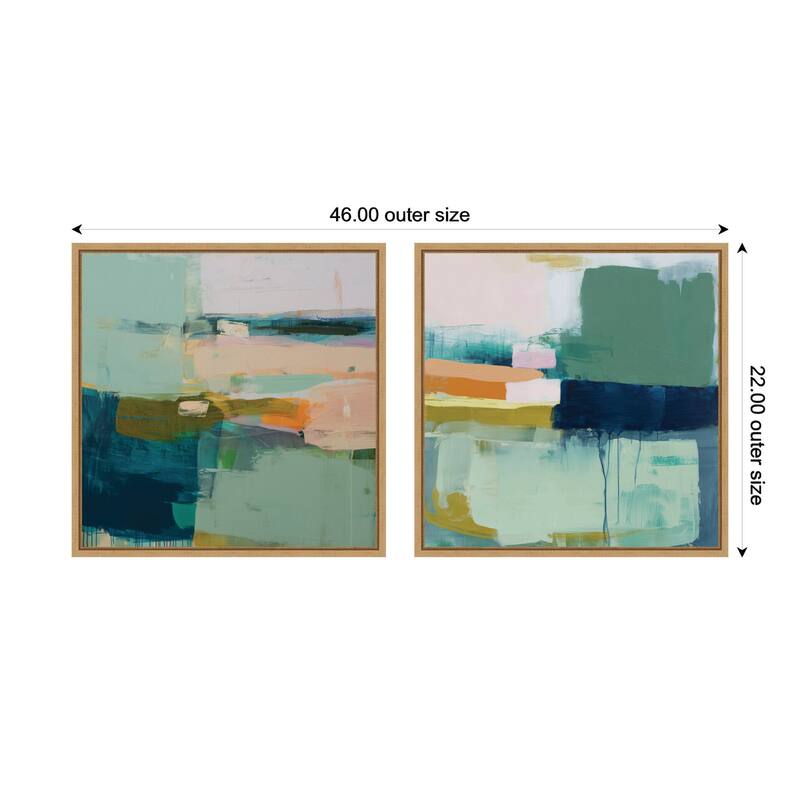 Kate and Laurel Color Block No. 1 & No. 2 2 Piece Framed Canvas Wall Art Set by Amy Lighthall