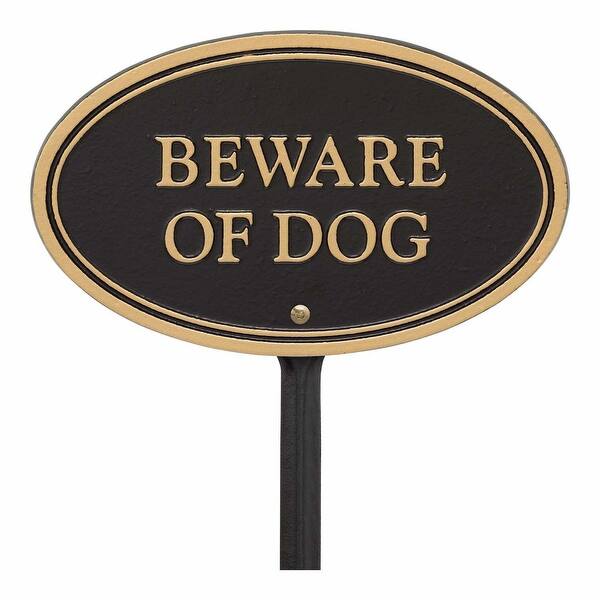 Shop Whitehall Products Beware Of Dog Statement Plaque Black Gold