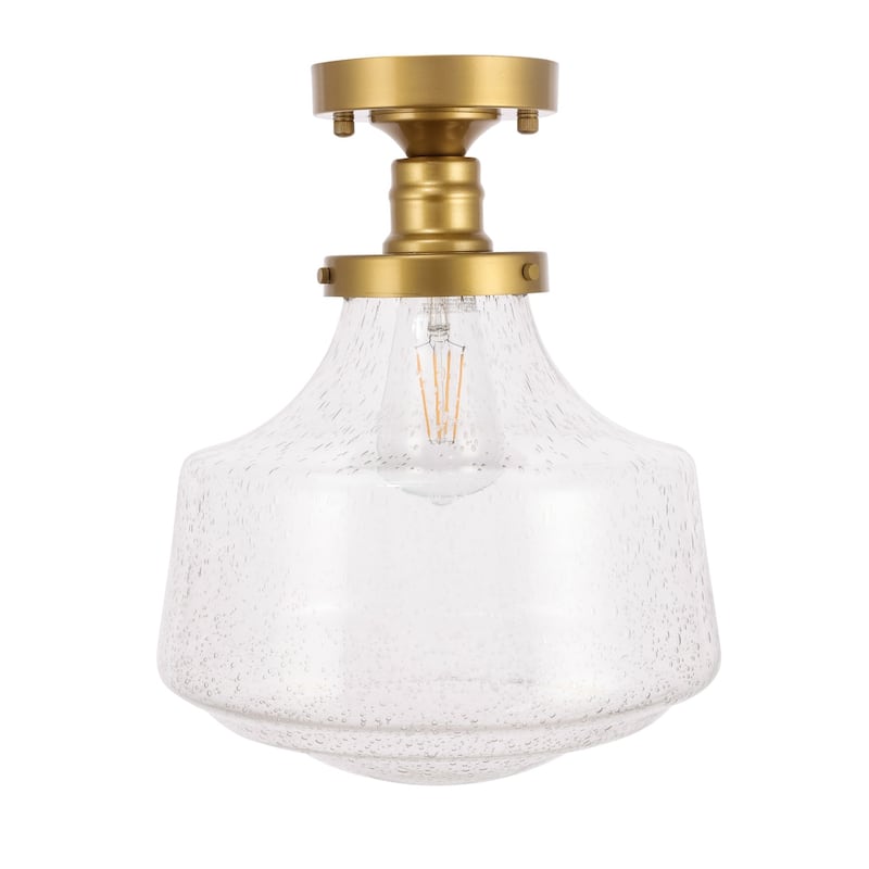 Klyle 1-Light Clear Bubble Glass Flush mount