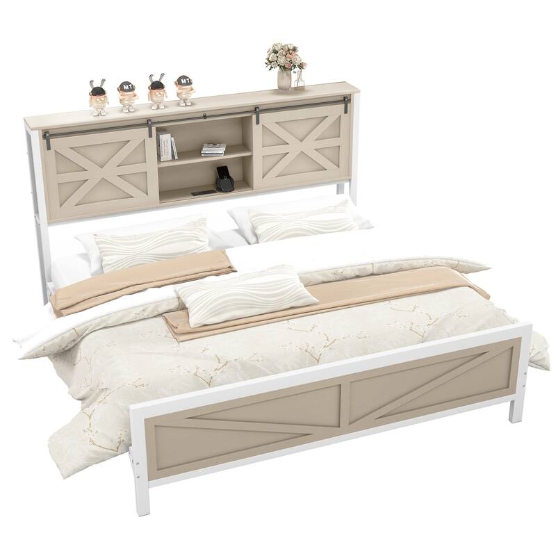 Moasis Farmhouse Oak Queen/King Size Bed Frame