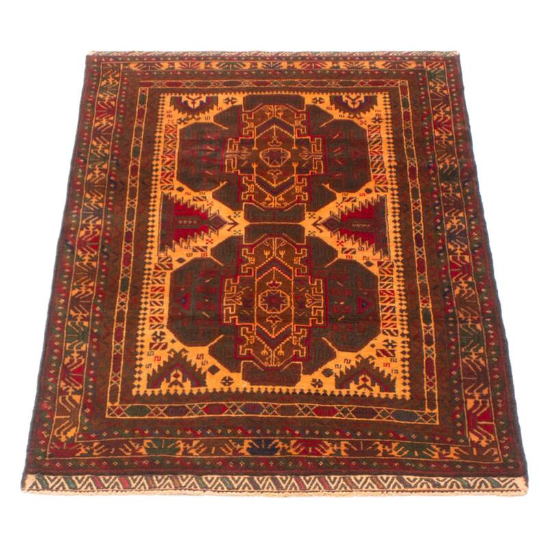 Teimani Burnt Orange Rug 2'11" x 5'2" - 2'11 x 5'2