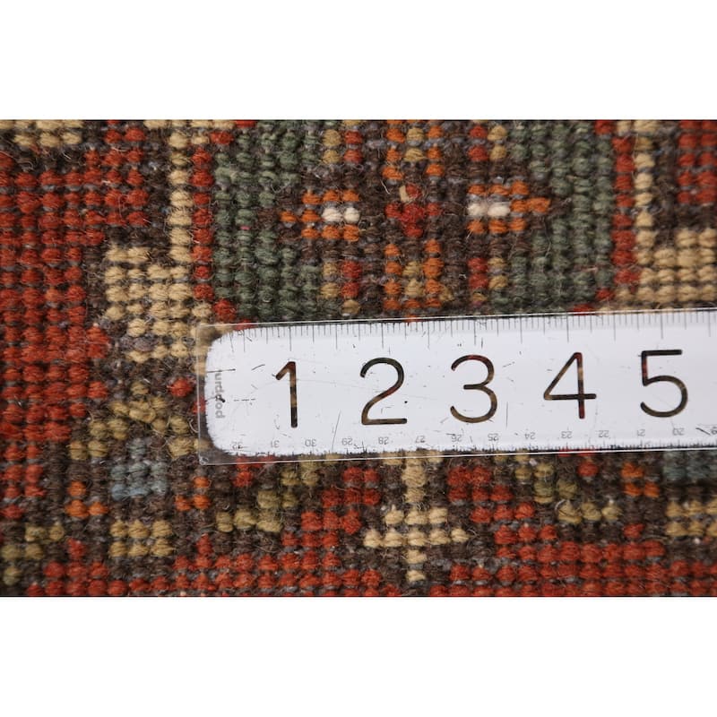 Medallion Heriz Serapi Indian Area Rug Hand-Knotted Floral Wool Carpet - 7'11" x 9'10"