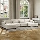 preview thumbnail 35 of 147, Corduroy Upholstered Modular Sectional Sofa for Living Room BEIGE 6-PIECE