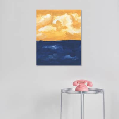 Wynwood Studio Canvas Nature and Landscape Ochre Gold Sky and Sea Yellow Nautical & Coastal Wall Art Canvas Print