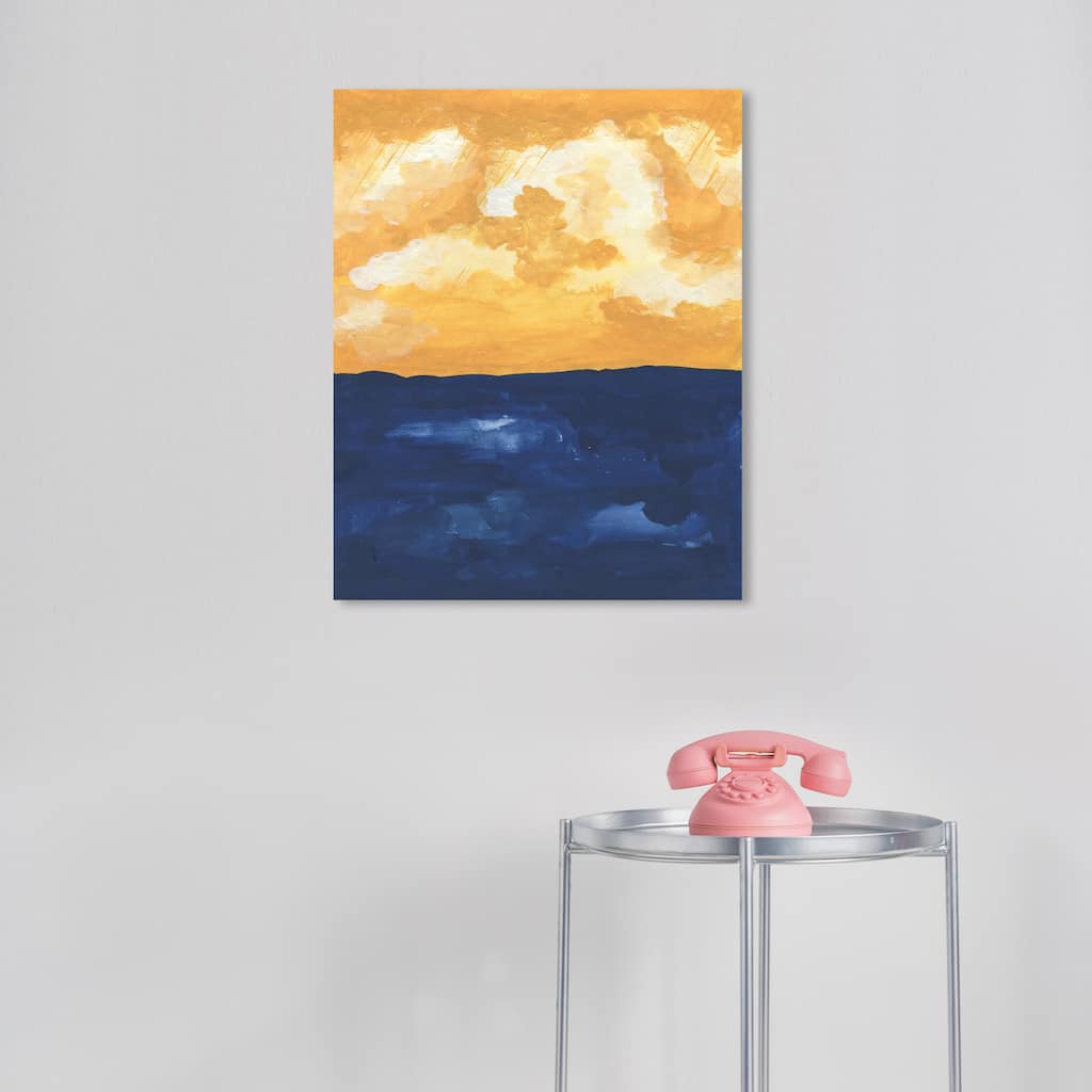 Wynwood Studio Canvas Nature and Landscape Ochre Gold Sky and Sea Yellow Nautical & Coastal Wall Art Canvas Print
