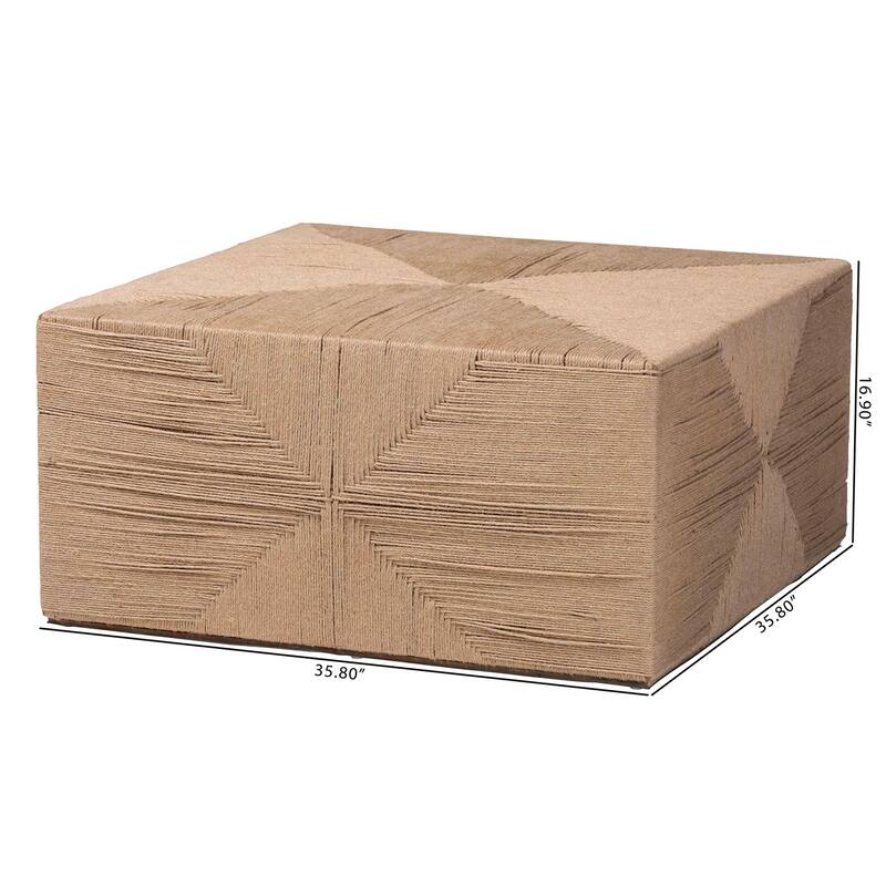 Nakita Japandi Natural Jute Coffee Table