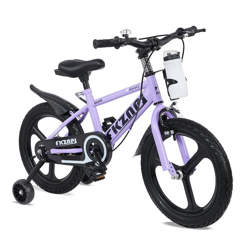 16 Inch High Carbon Steel Frame, Little Daisy Kids Bike w/Kettle & Training Wheels, Magnesium Alloy Wheels Bicycle for 2-7 Years