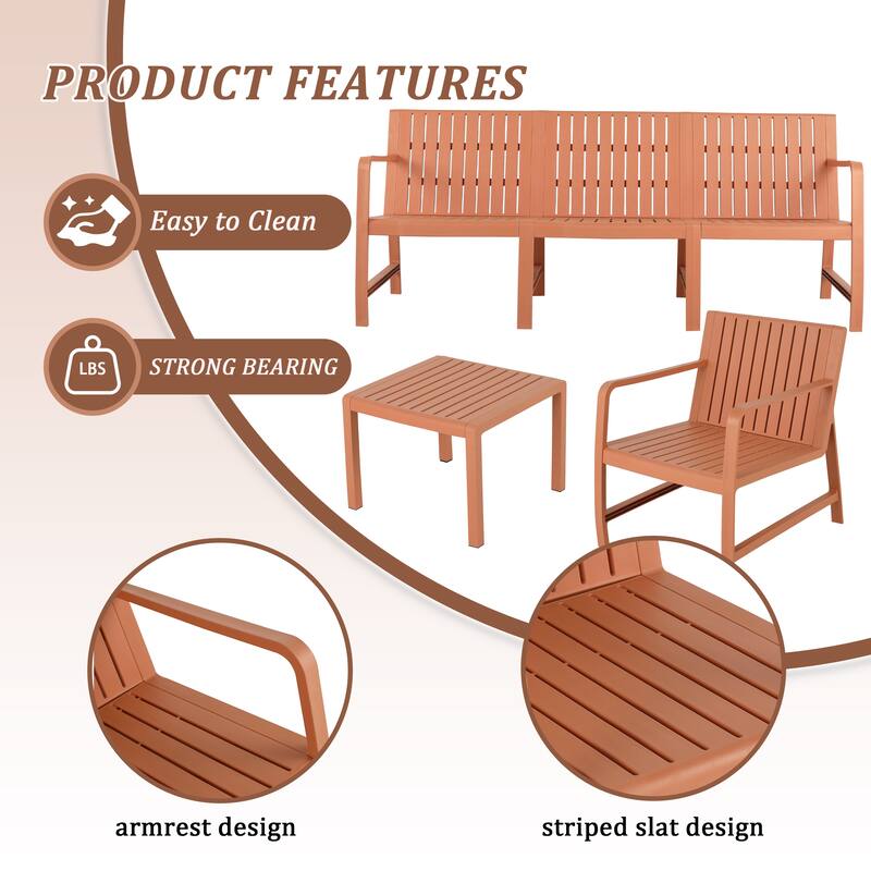 Malwee Indoor/Outdoor Furniture Chair Set with Table, All-Weather UV Resistant PP Material, for Garden, Balcony & Living Room