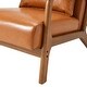 preview thumbnail 24 of 40, Glitzhome 30"H Mid-Century Modern PU Leather Accent Armchair with Rubberwood Frame
