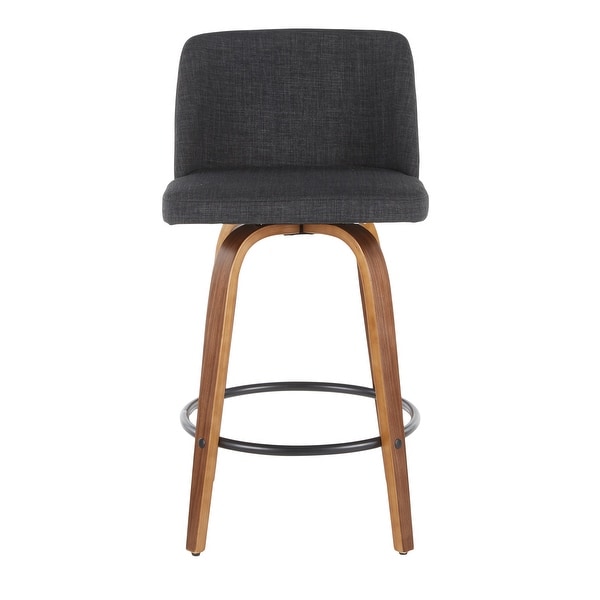 Carson Carrington Oscar Mid-Century Modern Counter Stool with Black Round Footrest (Set of 2) - N/A. Opens flyout.