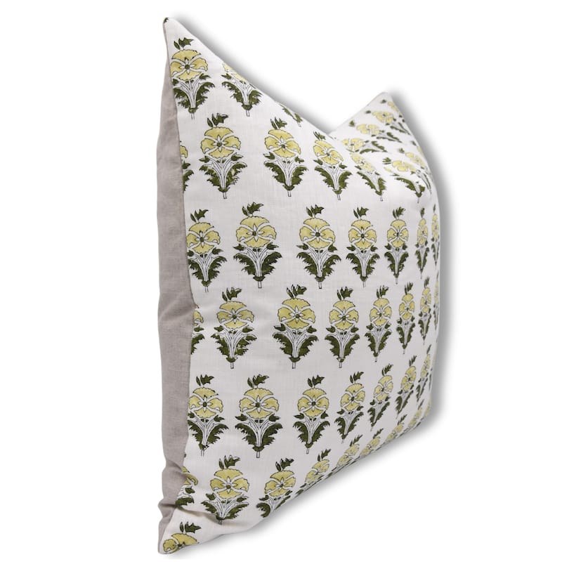 Linen Bohemian Block print pillow Cover- Mormukut