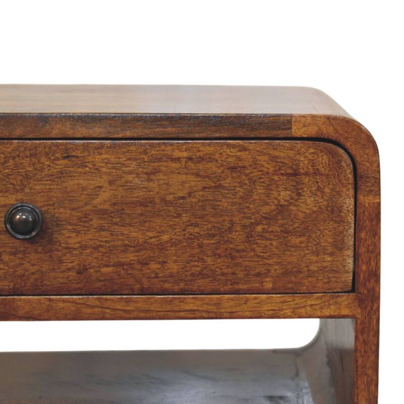 Artisan Furniture Solid Wood Avora Chestnut Nightstand with Drawer and open slot