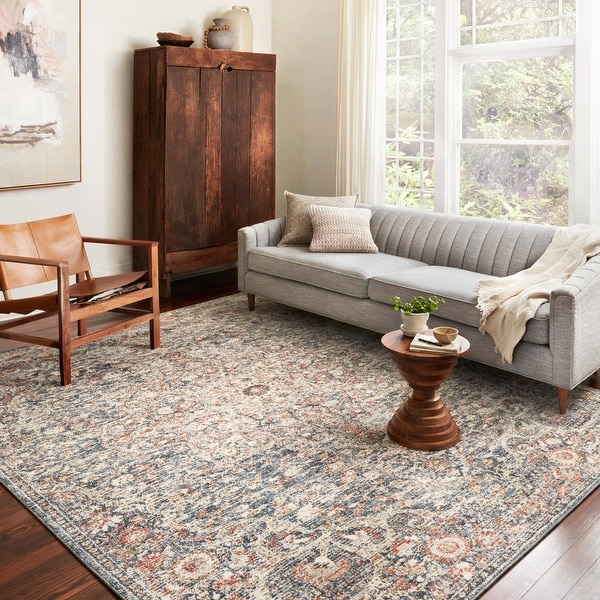 Alexander Home Valeria Distressed Botanical Area Rug. Opens flyout.
