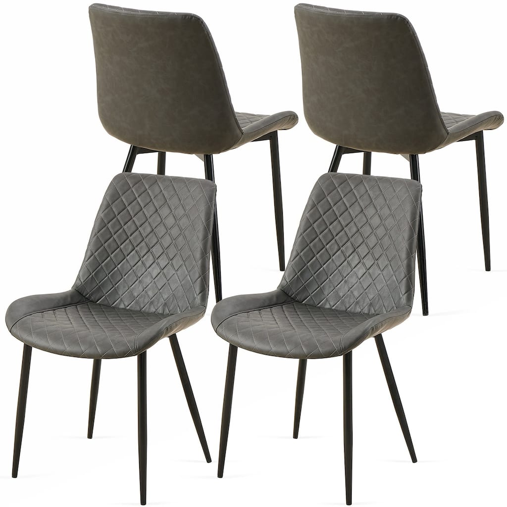 4PCS PU Armless Dining Chairs