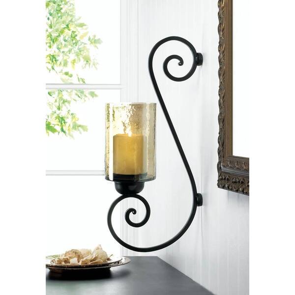 Shop Iridescent Glass Scroll Wall Sconce Free Shipping Today Overstock 16388326