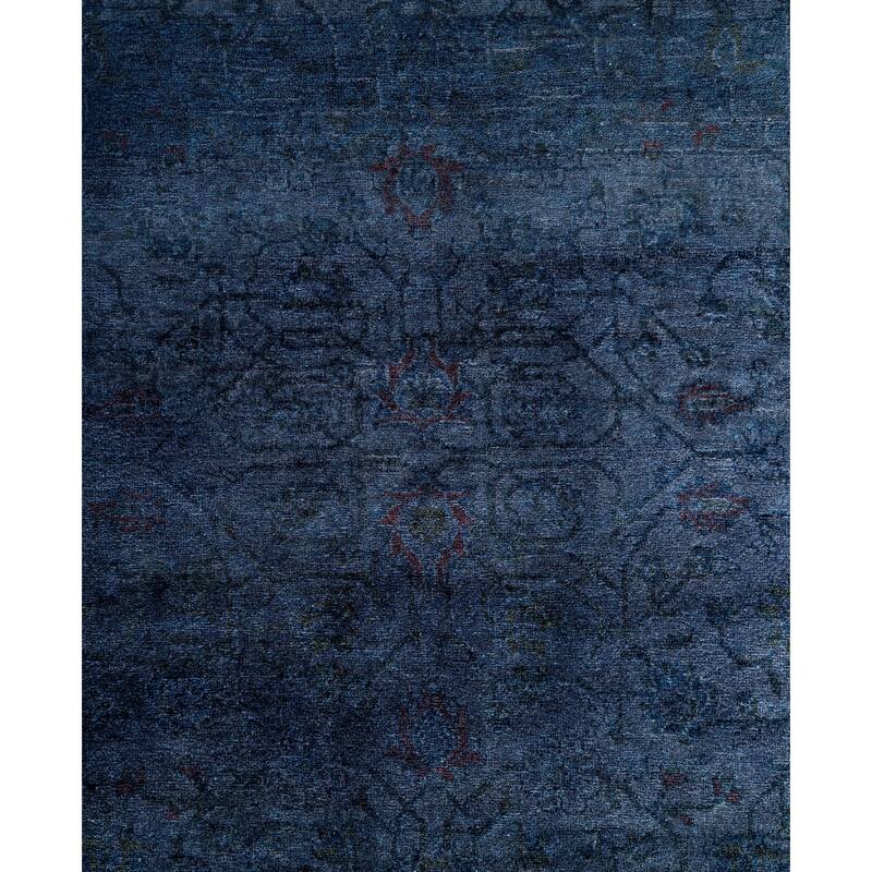 Overdyed One-of-a-Kind Hand-Knotted Runner Rug - Navy - 2' 7" x 15' 10"